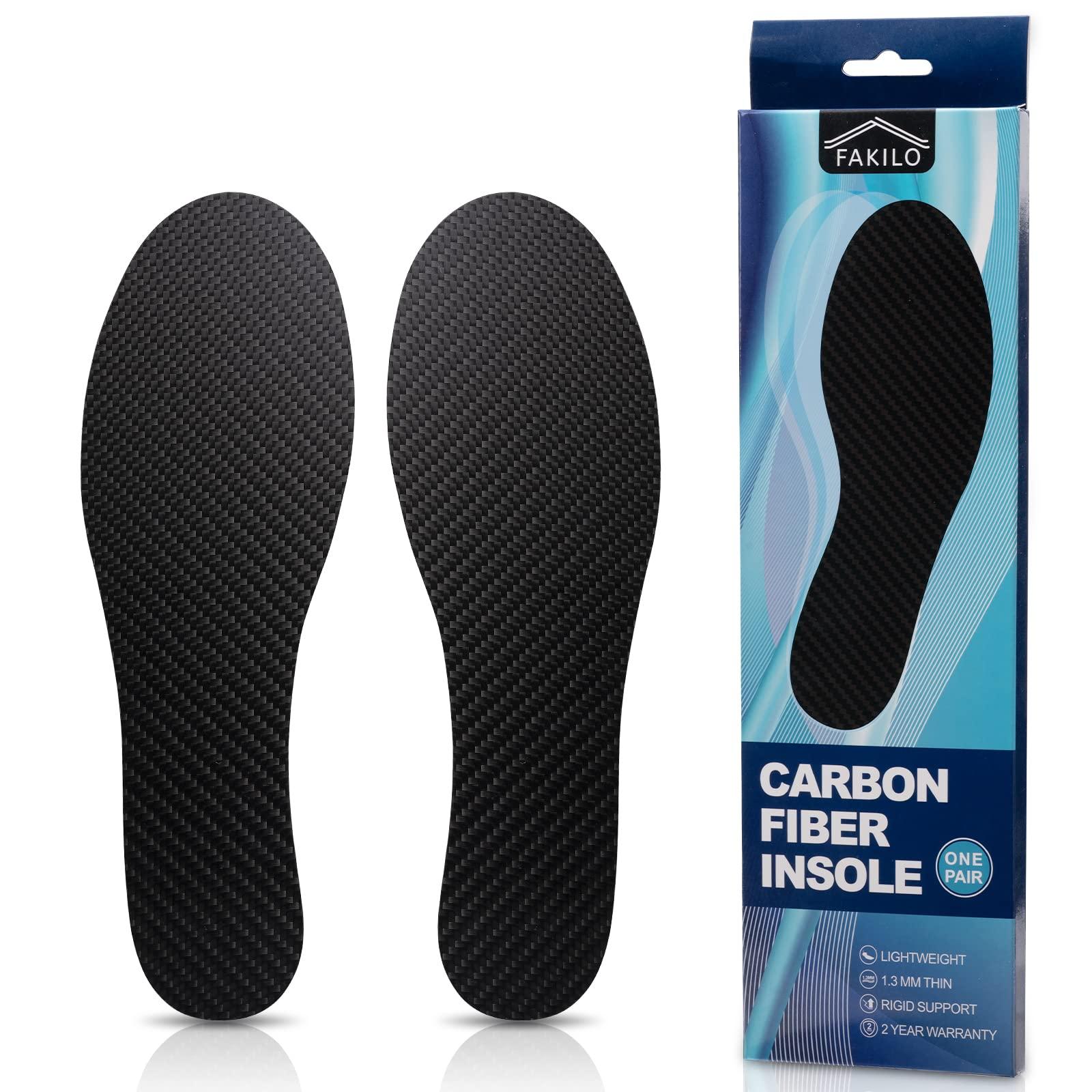 FAKILO Carbon Fiber Insole 1 Pair, FAKILO Carbon Fiber Insoles Shoes Insert for Women Men, Rigid Support for Turf Toe, Foot Fractures, Hallux Rigidus, Mortons Toe 223mm - Women\'s 6-6.5, Men\'s 5-5.5