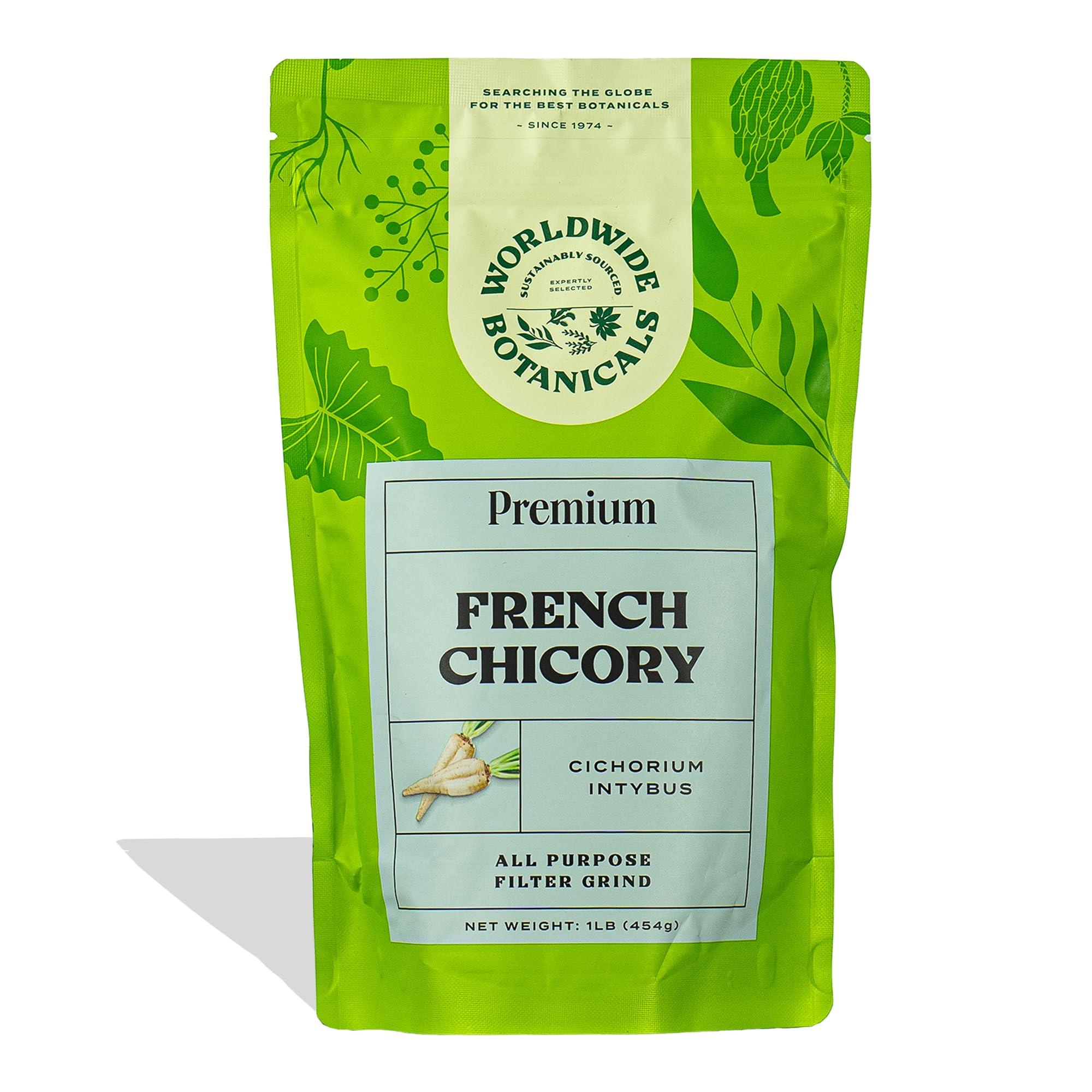 Worldwide Botanicals Worldwide Botanicals French Chicory Root, 1 Pound - Brew Like Coffee, Blend Roasted Chicory Root With Coffee, Prebiotic, Acid Free, Caffeine Free, Kosher