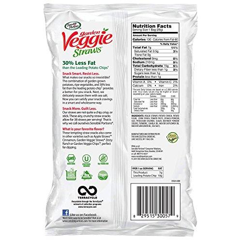 Sensible Portions Sensible Portions Garden Veggie Straws, Sea Salt, 1 oz. (Pack of 6)