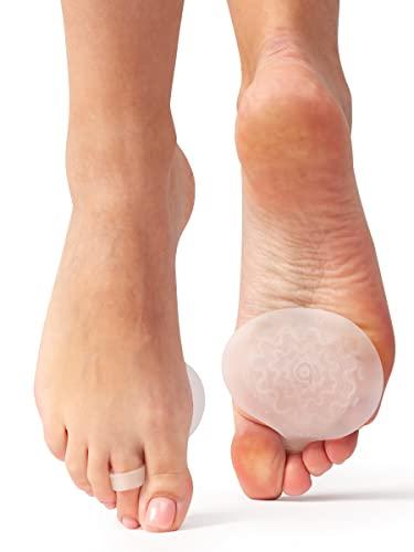 BRISON Metatarsal Pads Ball of Foot Cushions - Metatarsal Pads for Women and Men - Soft Gel Foot Pads Metatarsal Foot Forefoot Cushioning Foot Pain Relief - 2 Pairs Clear