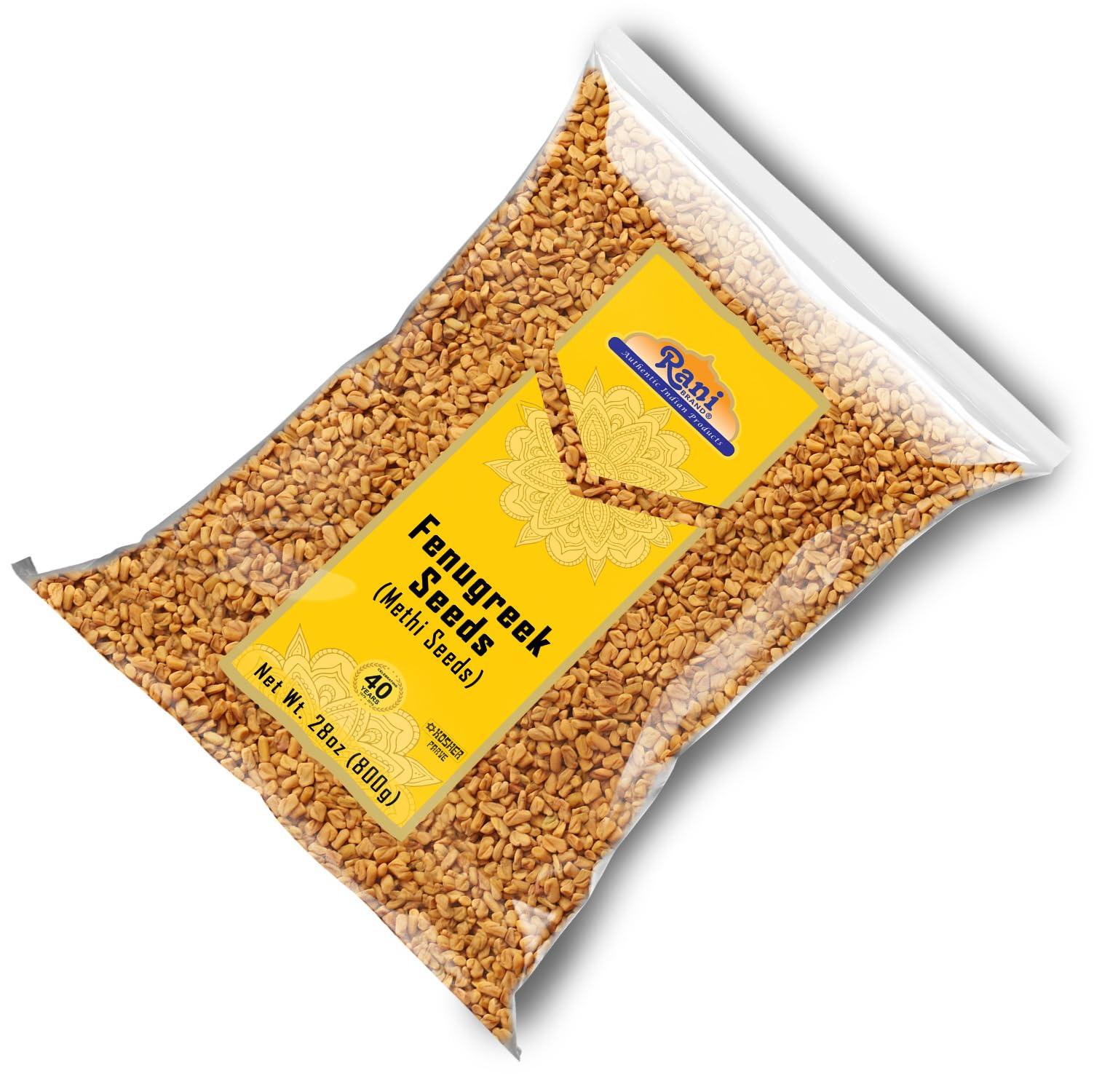 Rani Brand Authentic Indian Products Rani Fenugreek (Methi) Seeds Whole 28oz (800g) Trigonella foenum graecum ~ All Natural | Vegan | Gluten Friendly | Non-GMO | Kosher | Indian Origin, used in cooking & Ayurvedic spice