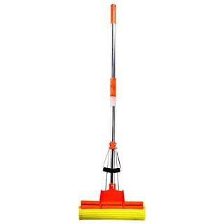 SHENKY SHENKY Floor Cleaning Squeeze Mop with Adjustable Telescopic Handle Squeegee Absorber Sponge Cleaner Pocha for Home Kitchen Bathroom, Stainless Steel (Multicolor)
