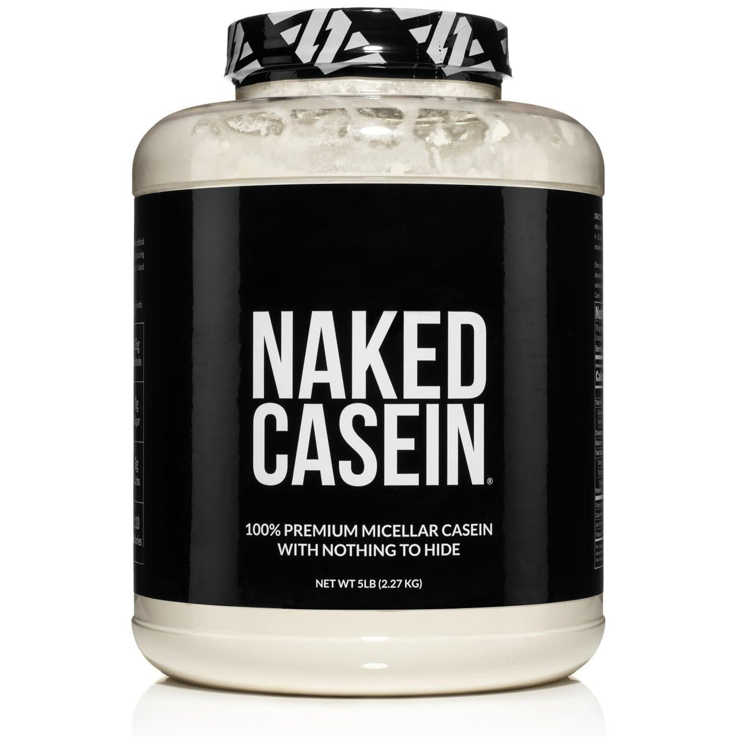 NAKED nutrition NAKED Casein - 5Lb Micellar Casein Protein Powder - Bulk, GMO-Free, Gluten Free, Soy Free, Preservative Free - Stimulate Muscle Growth - Enhance Recovery - 76 Servings