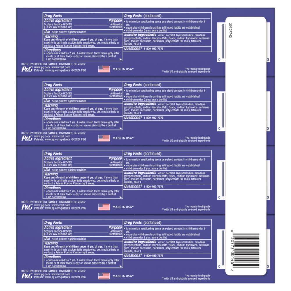 Crest Crest 3D White Advanced Luminous Mint Teeth Whitening Toothpaste, Crest Toothpaste, 3.7 oz Pack of 4 - Helps Remove Surface Stains, Whitens Teeth, Strengthens Tooth Enamel, Protects Against Cavities