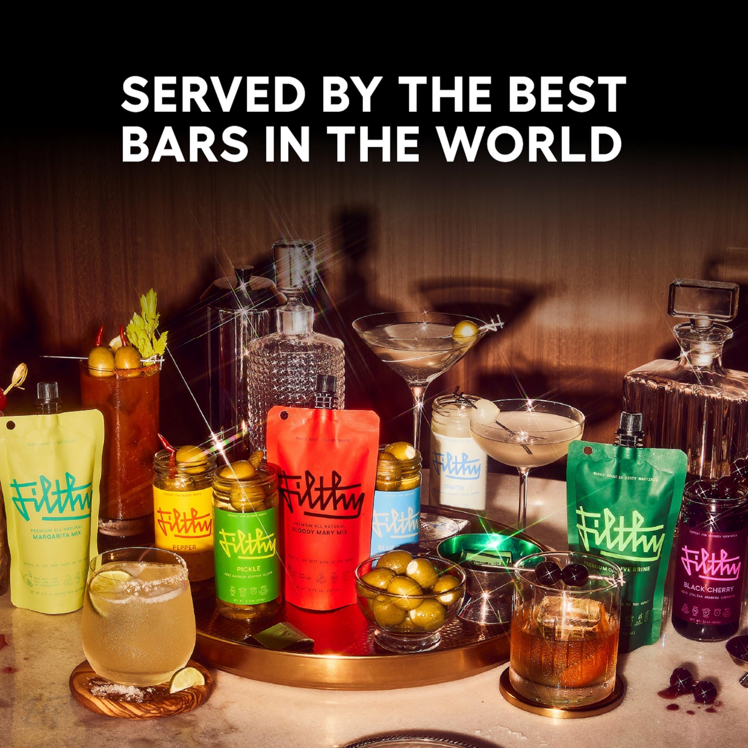 Filthy Food Filthy Cocktail Garnish, Blue Cheese Stuffed Olives, 8.5 Oz Jar, 14 Olives