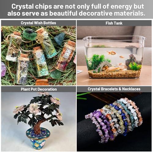 Orientrea Orientrea 1.1lb Natural Crushed Obsidian Crystal Tumbled Chips-Healing Crystals Chips Bulk, Crushed Crystal Gemstones for Crafts, Beautiful Package for Gift (Obsidian)