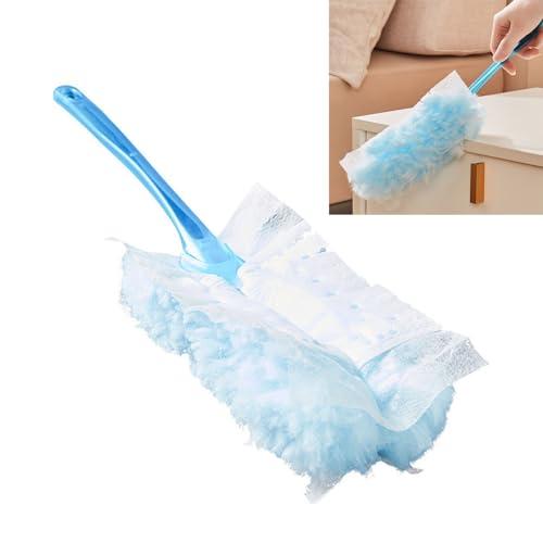 Ldbuejiaja Electrostatic Dust Duster Dust Remover FluffysFiber Brush Head Air-Condition Feather Duster Household Desk Cleaning Tool Washable Cleaner Wand Easy to Use Handle Fine Particle Fiber