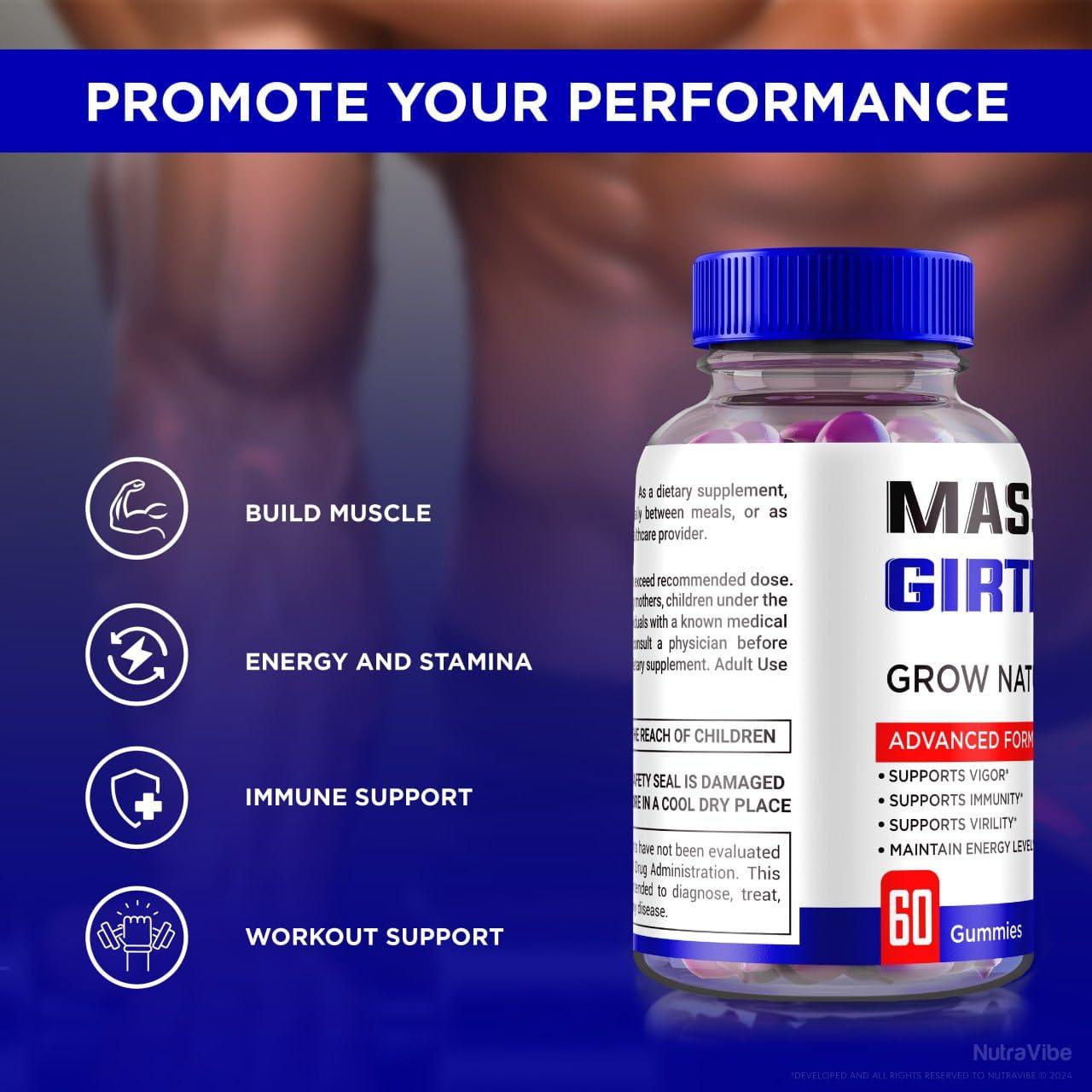 NutraRize Massive Girth Gummies, Official Massive Girth Growth Gummies, All Natural Supplement to Grow Naturally, MassiveGirth Performance Support Gummy, Massive Girth Gimmies Review (60 Gummies)