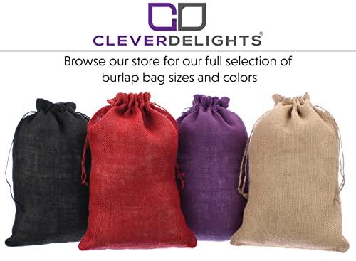 CleverDelights CleverDelights 8\" x 12\" Burlap Bags - 25 Pack - 8x12 Inch Jute Burlap Drawstring Sacks