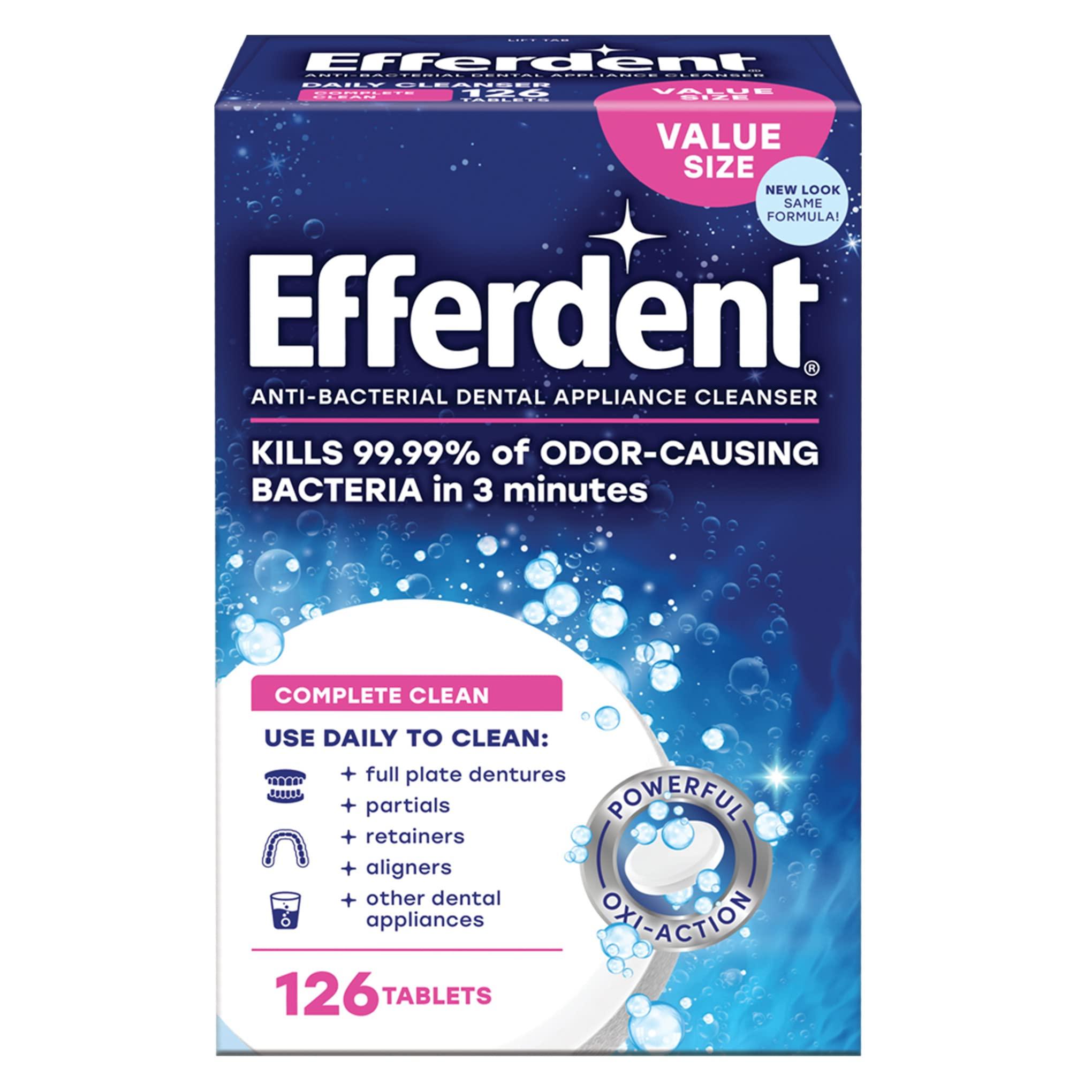efferdent Efferdent Retainer Cleaning Tablets, 126 Tablets & Aquafresh Extreme Clean Whitening Toothpaste, 5.6 Ounce