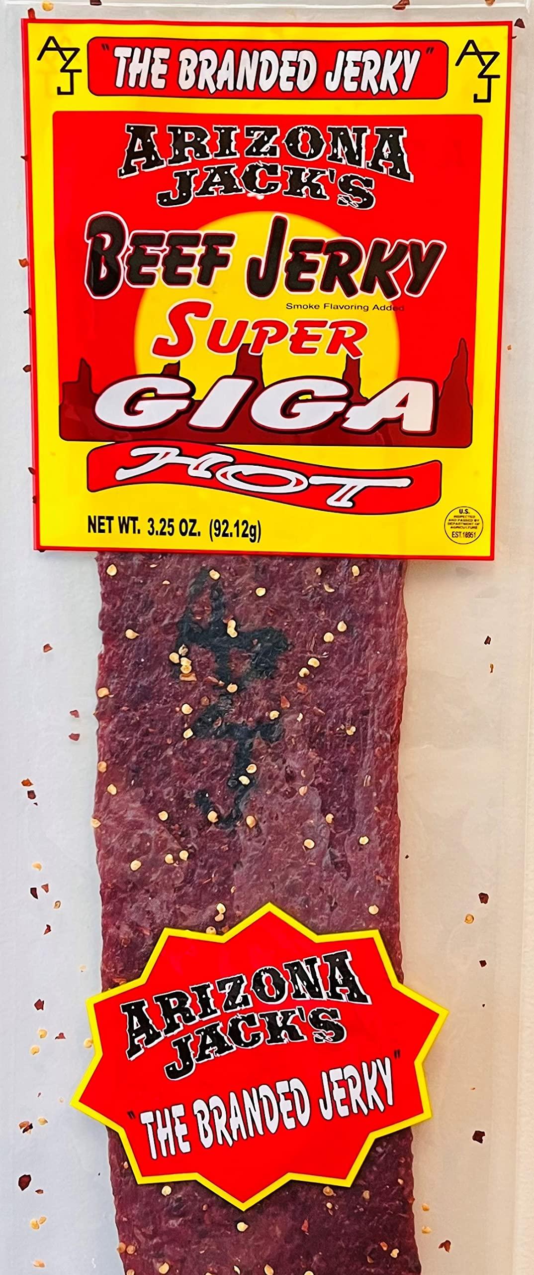 Prime Snax Corp Arizona Jack's Super Giga Individually Wrapped Jerky 4 Flavor Multipack (Original, Teriyaki, Pepper, & Hot)