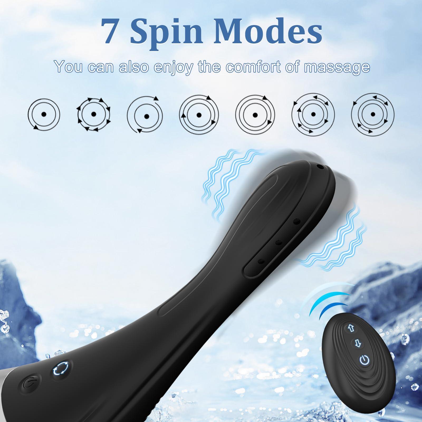 MIXIUALL Enema Anal Douche Anti Back-Flow Cleaner for Men Women - 360 Rotating Automatic Electric Silicone Enema Bulbs Douche with Remote Control 7 Spouts Butt Anal Travel Bottle Cleaner Kit