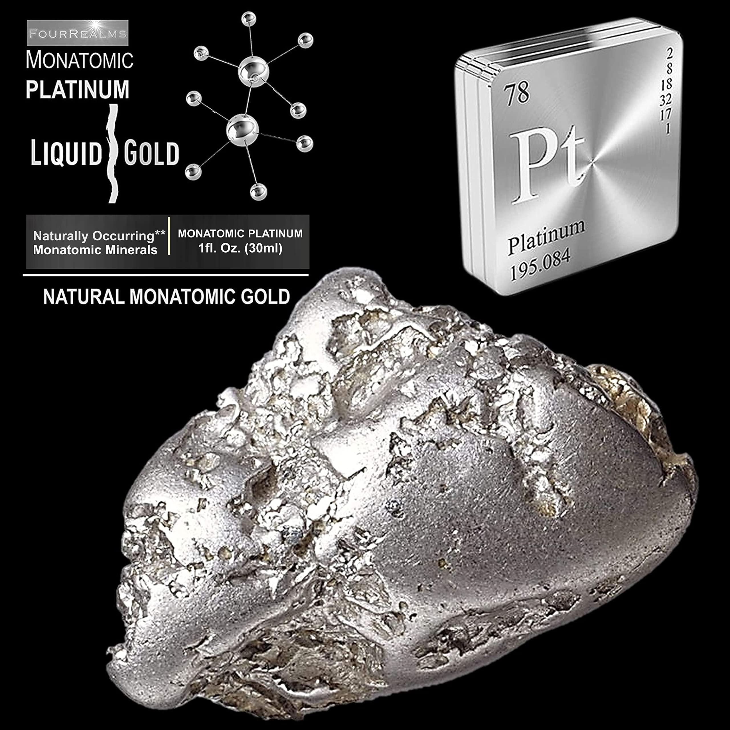 3 Leaf Naturals Mono-Atomic ORMUS Gold - Monoatomic Platinum Gold, Monatomic Gold, Orme 1oz - White Powder Gold, Gold, Platinum