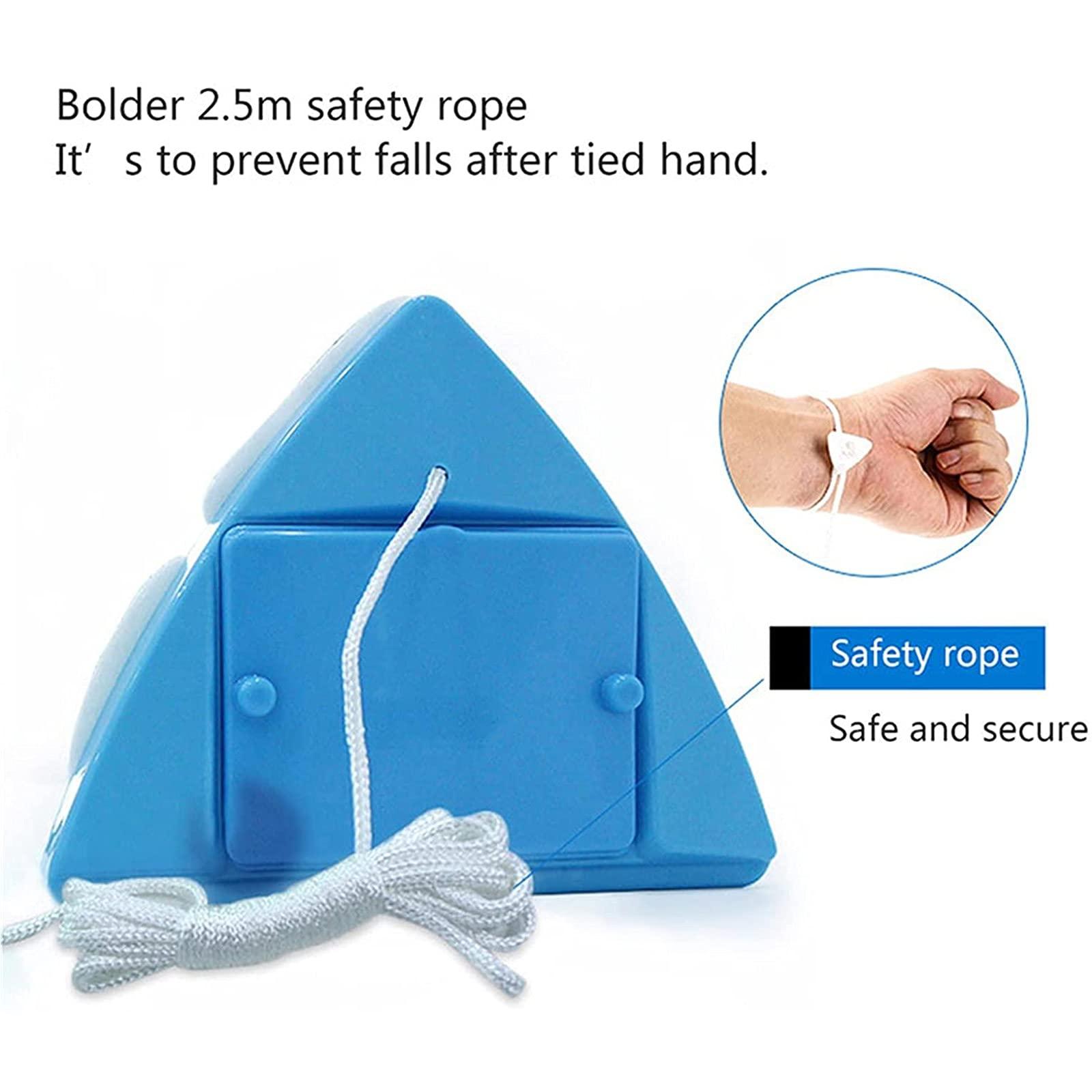 sfjhdfhuiedfvdnbfed Double-Sided Glass Wiper, 5-Level Adjustable Cleaning Tool Brush, Household Glass Wiper, Suitable for Glass Window Thickness 4-30 Mm Mop,Blue (Blue)