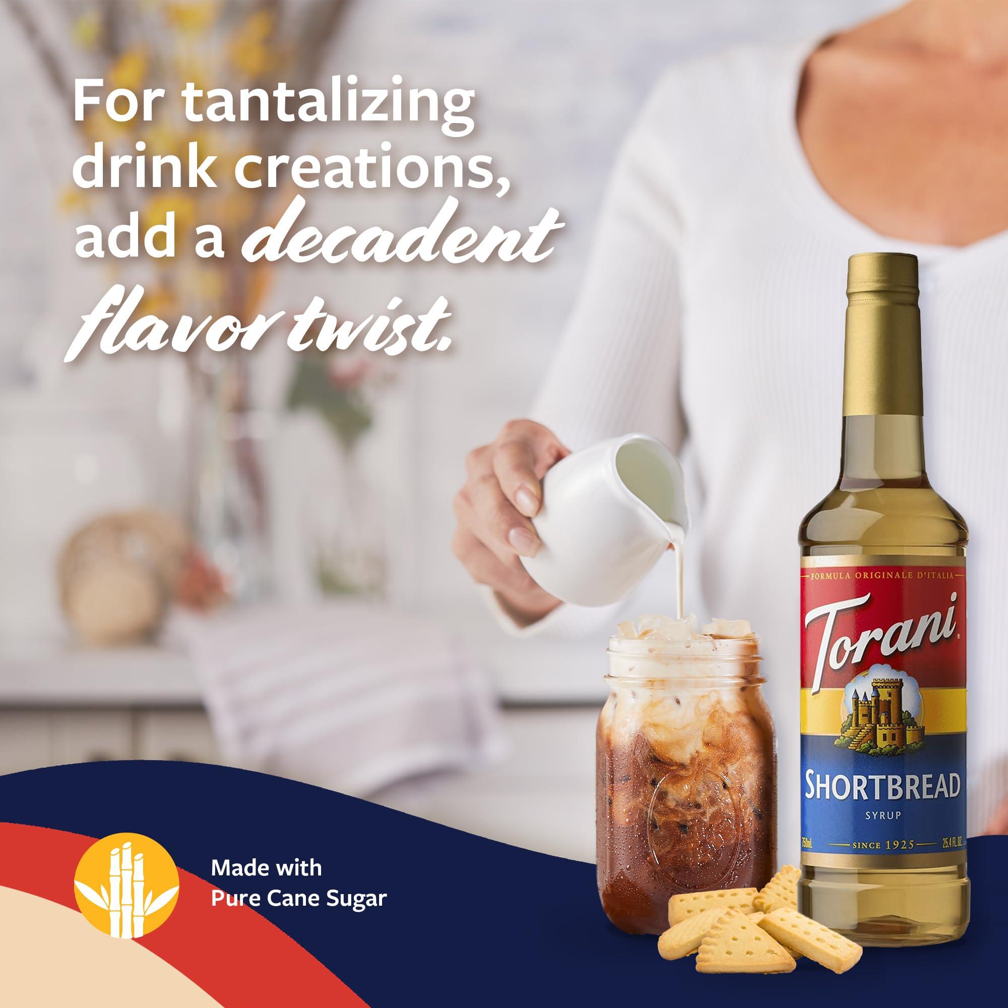 Torani Torani Coffee Syrup, Shortbread Flavored Syrup for Drinks, Pump Included, 25.4 Fl Oz