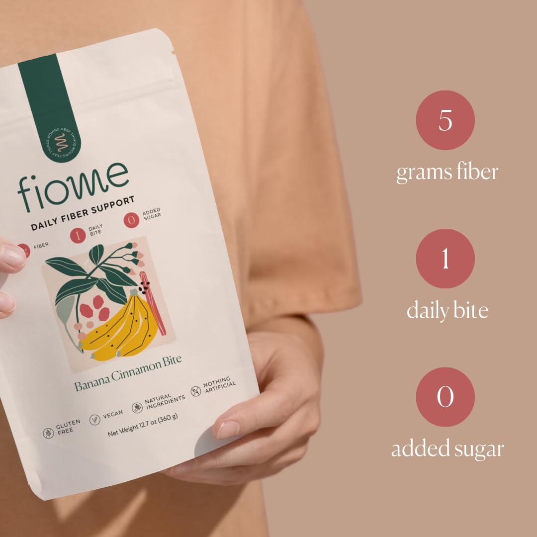Fiome Fiome Fiber Supplement - 5g Daily Fiber Bite - Supports Regularity, Digestion and Gut Health - All Natural Ingredients, Banana Cinnamon Flavor, 30 Servings