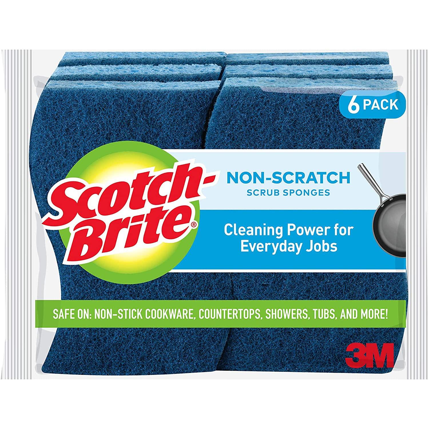 3M Scotch-Brite Scrub Sponge, Non-scratch, 9-Count
