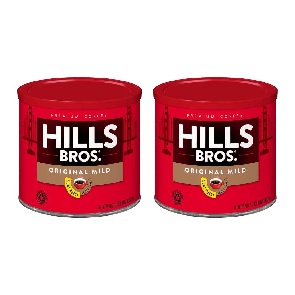 Hills Bros Hills Bros Original Mild Blend Ground Coffee, Light Roast, Smooth and Balanced for a Rich Light Coffee Taste 30.5 Ounce (Pack of 2)