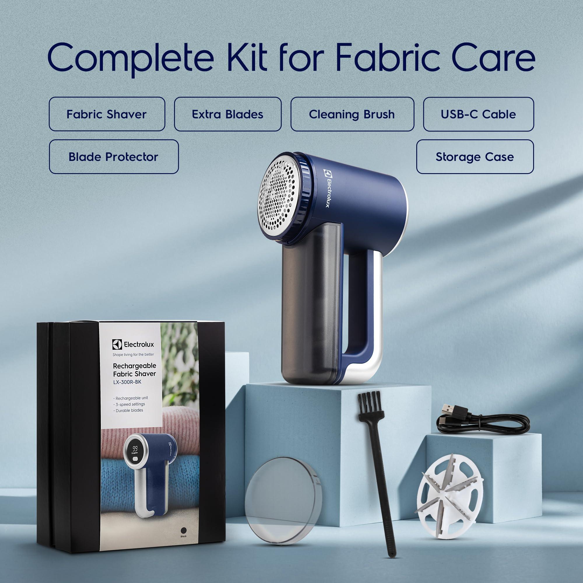 Electrolux Electrolux Rechargeable Fabric Shaver & Lint Remover for Clothes, Furniture, Sofas, Blankets with LED Display, 3-Speed Portable Electric Pill Cutter - Removes Lint, Pill, & Fuzz - Black