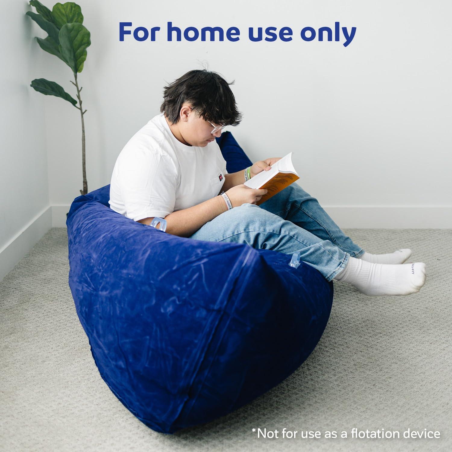 Fun and Function Fun and Function Air-Lite Cozy Canoe - Inflatable Sensory Peapod for Sensory Needs - Sensory Chair Compression Canoe for Kids Ages 3+ - Sensory Furniture - Navy - Medium