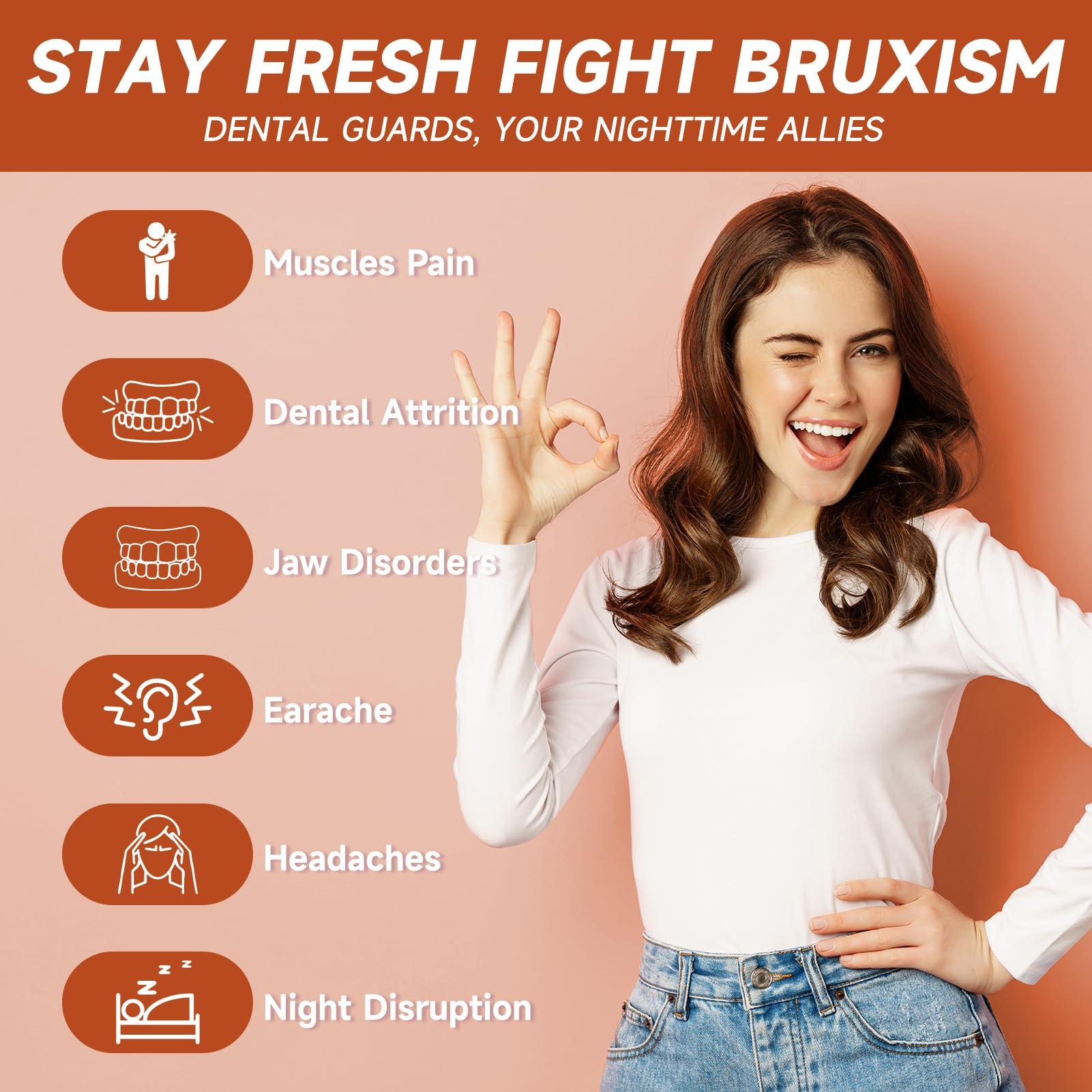 Mictaning 4 Pack Orange Kids Mouth Guard for Teeth Grinding,Comfortable Kids Night Guard,Moldable Child Bite Guard for Clenching Teeth, Mouthguard for Kids