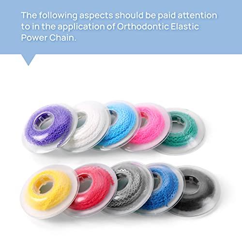 Dentalmall Dentalmall 4.5M/Pack Dental Orthodontic Power Chain Dental Spool Elastic Rubber Band Power Elastic Chain Power Chains Brace (Contnuous, Purple)
