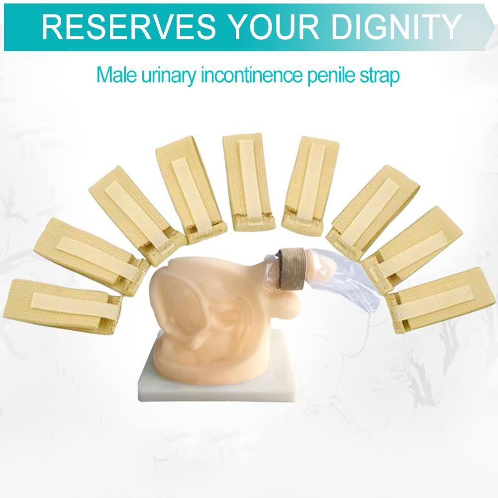 EaseCare Male External Catheter Strap Leak Free Penile Clamp Fully Adjustable Urinary Sheaths Fixer Band for Prostate Surgery Prostatectomy Reusable Washable Incontinence Supplies(Pack of 20)