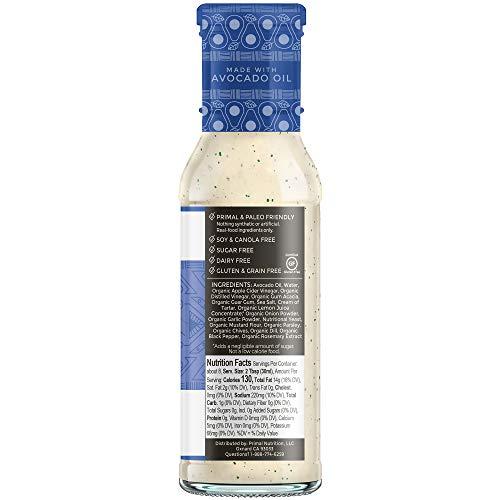 Primal Kitchen Primal Kitchen Vegan Ranch Salad Dressing & Marinade made with Avocado Oil, Whole30 Approved, Paleo Friendly, and Keto Certified, 8 Fluid Ounces