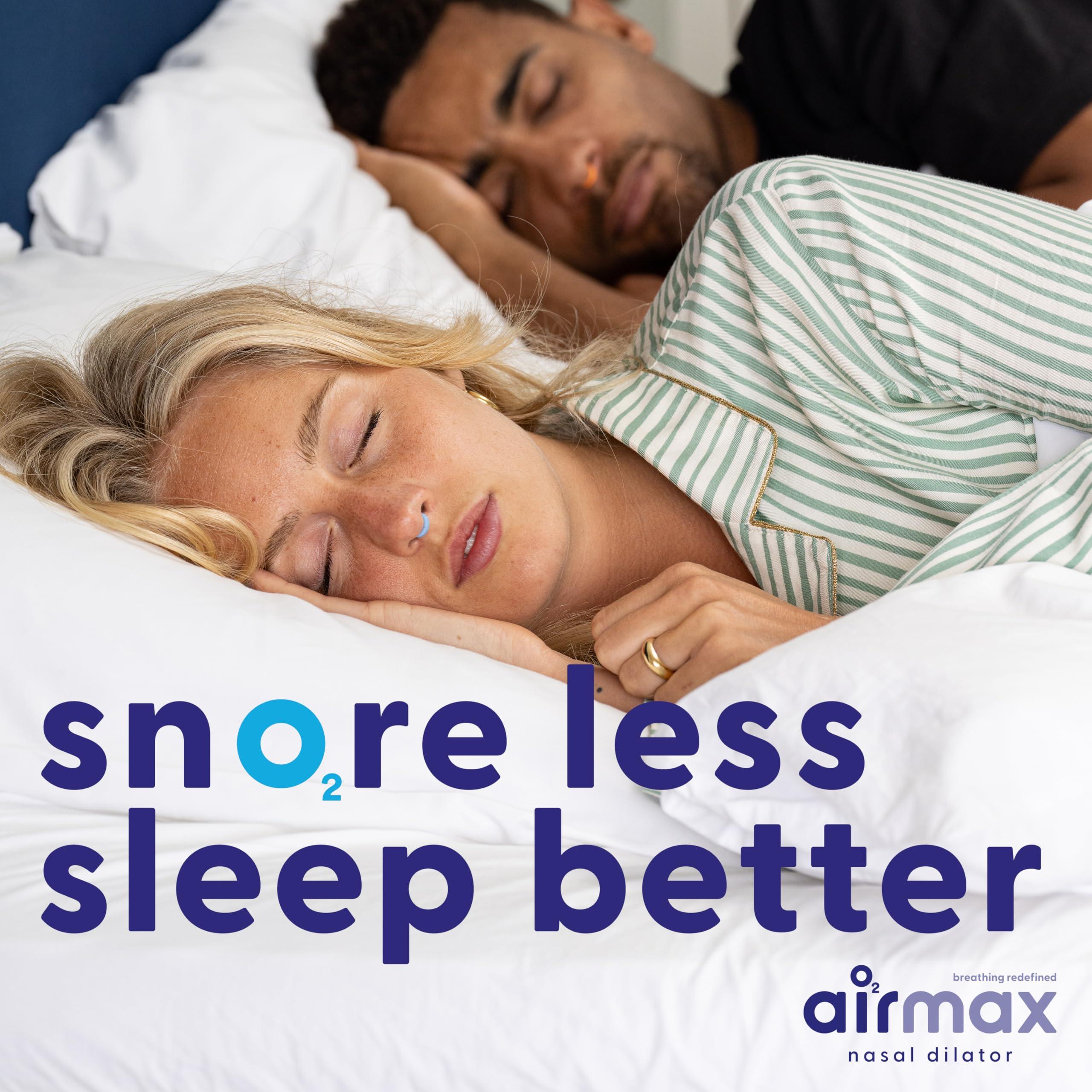 Air Max AIRMAX Nasal dilators for Sleeping - 76% More Airflow - Anti Snore Device - Breathe Freely Through The Nose - Sinus Relief, Sleep aid and snoring Solution - 2X Small Blue - 6 Month Relief