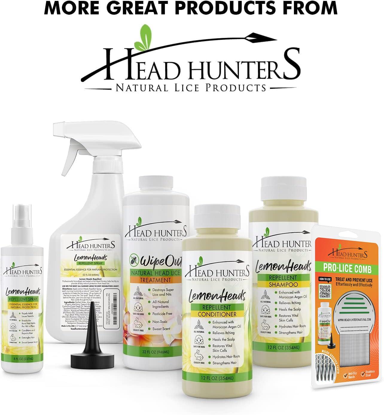 Head Hunters Natural Lice Products Lemon Heads Natural Lice Prevention Shampoo and Conditioner - Safe for Kids and Adults, 12 Ounce