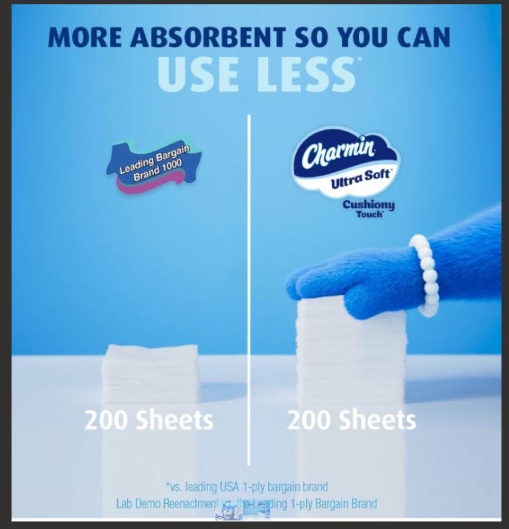 Charmin Charmin Toilet Paper Ultra Soft Cushiony Touch, 30 Family Mega Rolls = 153 Regular Rolls