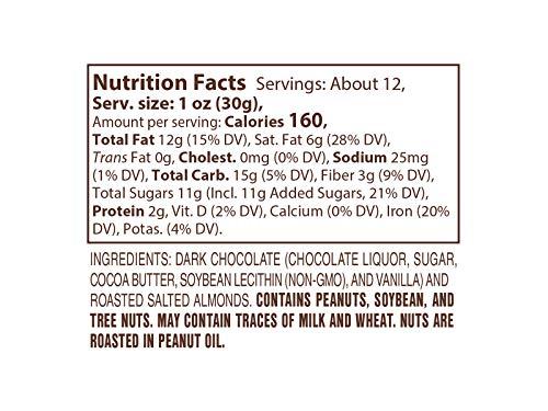 Lake Champlain Chocolates Lake Champlain Dark Chocolate Almond Bark Gift Box, 8 Pieces, 14.75 Ounces