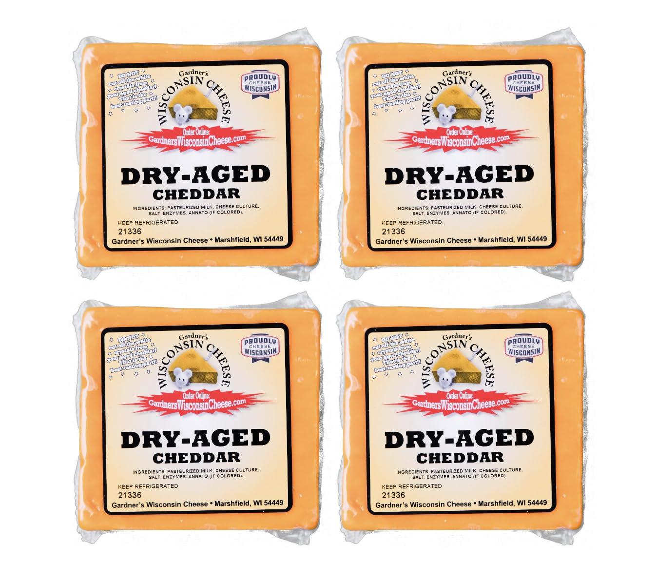 Gardner\'s Wisconsin Cheese Gardner\'s Wisconsin Cheese, Artisan Cheese 4 Packs (Dry Aged Cheddar) (6 Ounces Per Block) - Artisan Cheese Made in Wisconsin, Perfect for Grilling, Barbecues, and Holidays!
