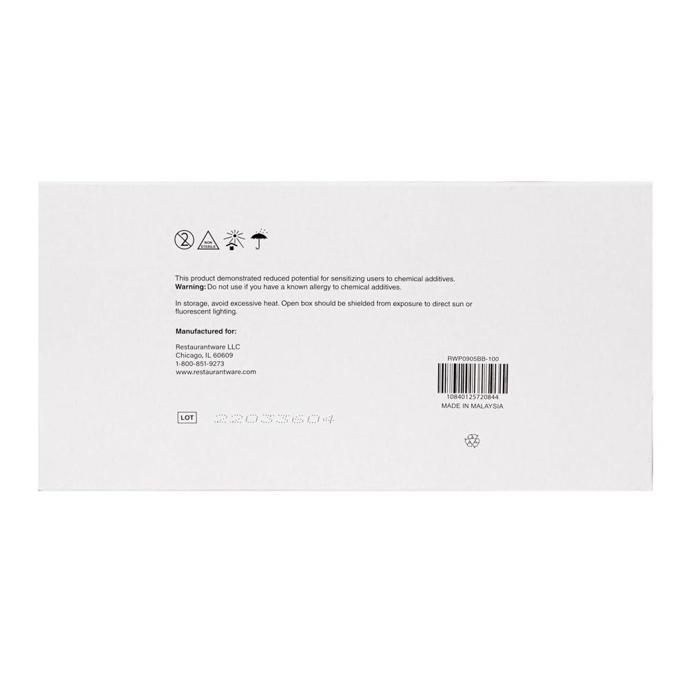 Restaurantware Restaurantware LOW DERMA Large Nitrile Gloves 100 Disposable Hypoallergenic Gloves - FDA Compliant No Powder And No Latex Blackberry Non-Sterile Gloves Low Dermatitis Potential