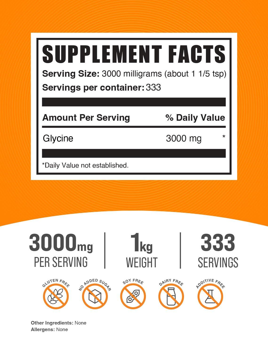 BulkSupplements Glycine 1kg + L-Theanine 100g Bundle