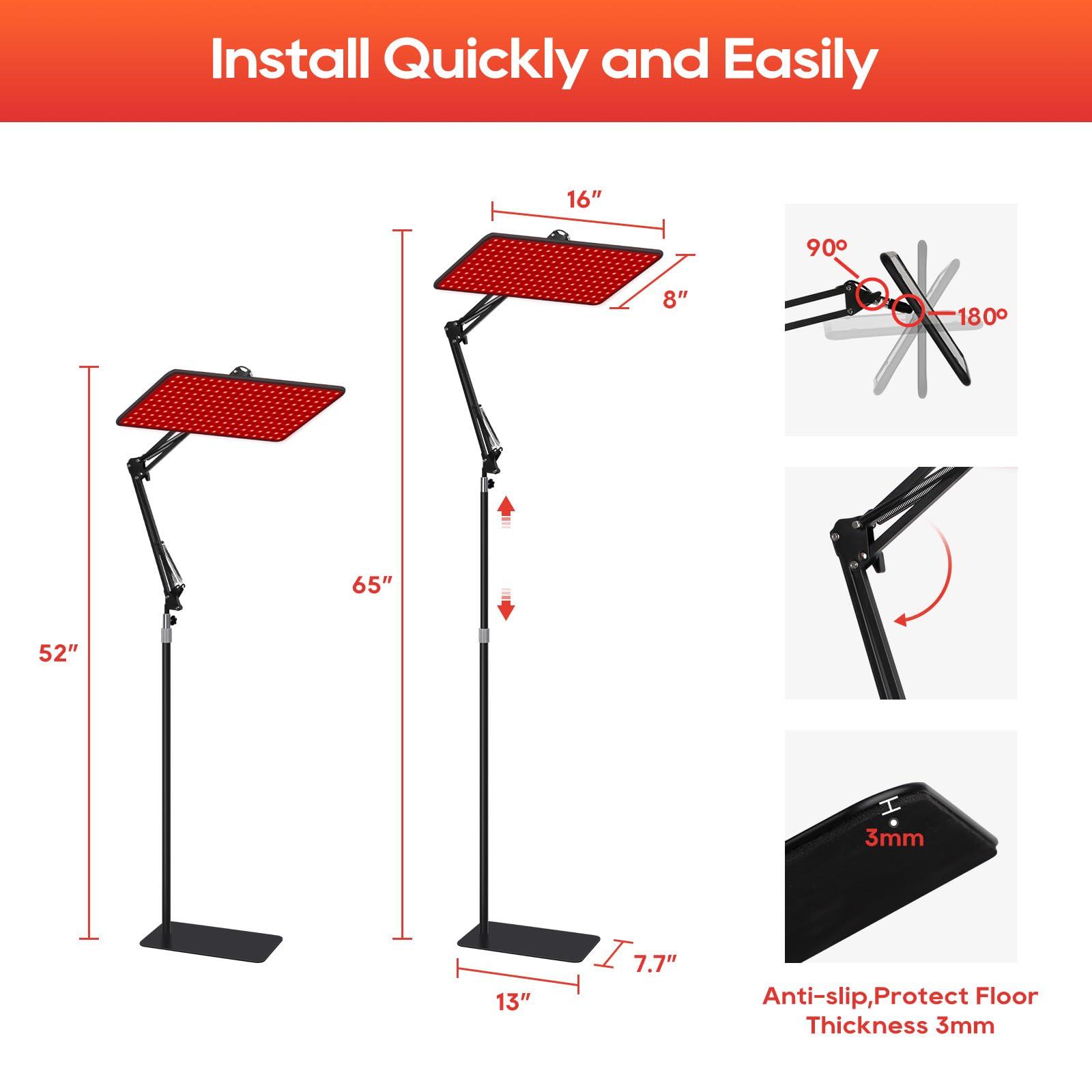 BEICHEN BEICHEN Red Light Therapy for Body and Face, 660nm 850nm 940nm Infrared Redlight-Therapy Lamp Device with Large Panel and Stable Stand at Home, Idea Gift for Women Wife Mom Sister Girlfriend