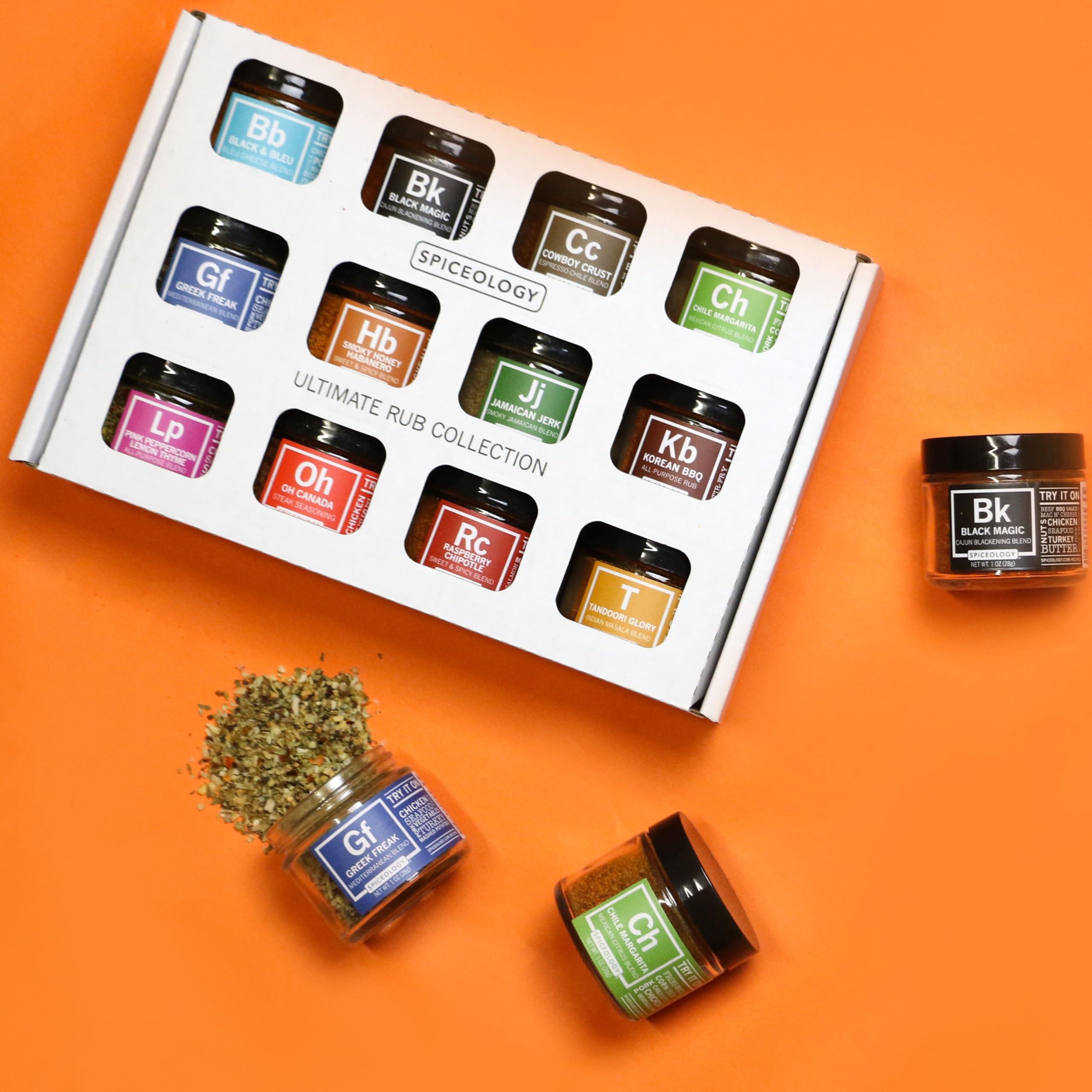 Spiceology Spiceology - Ultimate Rub Collection - Set of 12 Gourmet BBQ, Grilling, and Cooking Spice Rubs & Blends - Seasoning Sample Set and Gift Pack