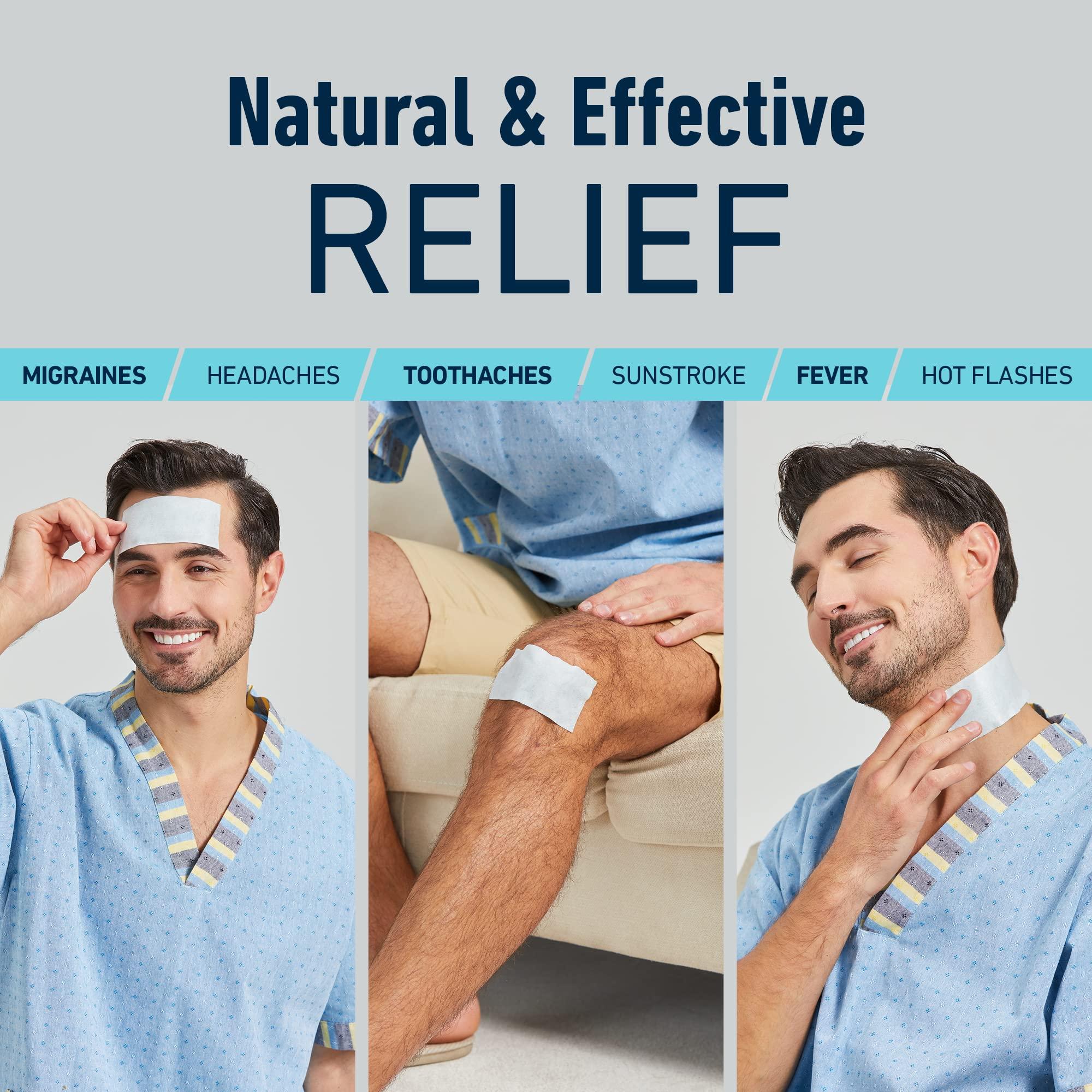 AllSett Health 20 Pack - Cooling Patches for Fever, Natural Headache and Migraine Relief, Soft Gel Sheets, Fever Patch for Kids, Tension/Sinus, Headache Relief Prevention