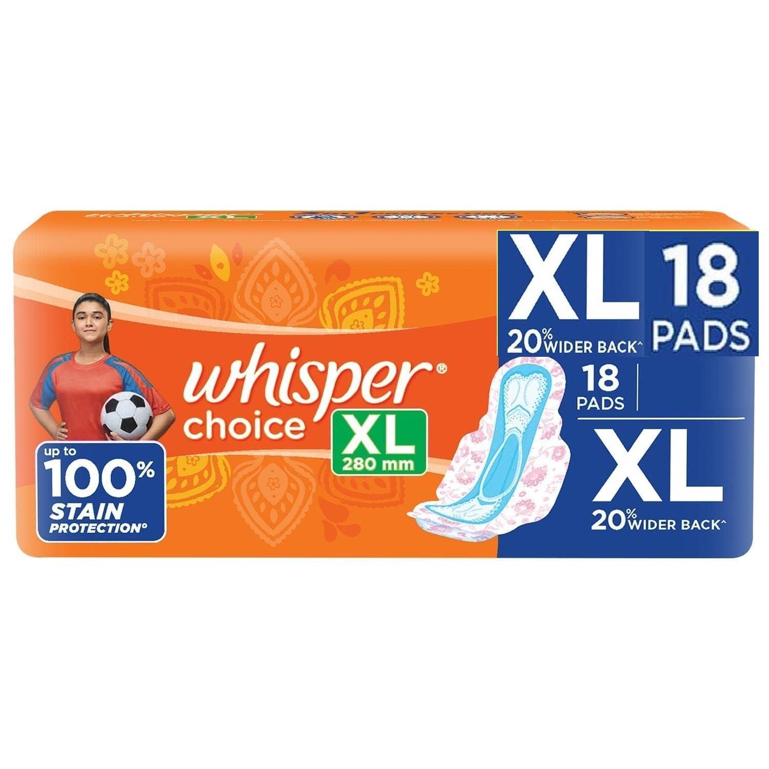 WHISPER Whisper Choice Sanitary Pads with Wings - 20 Pads (Extra large)