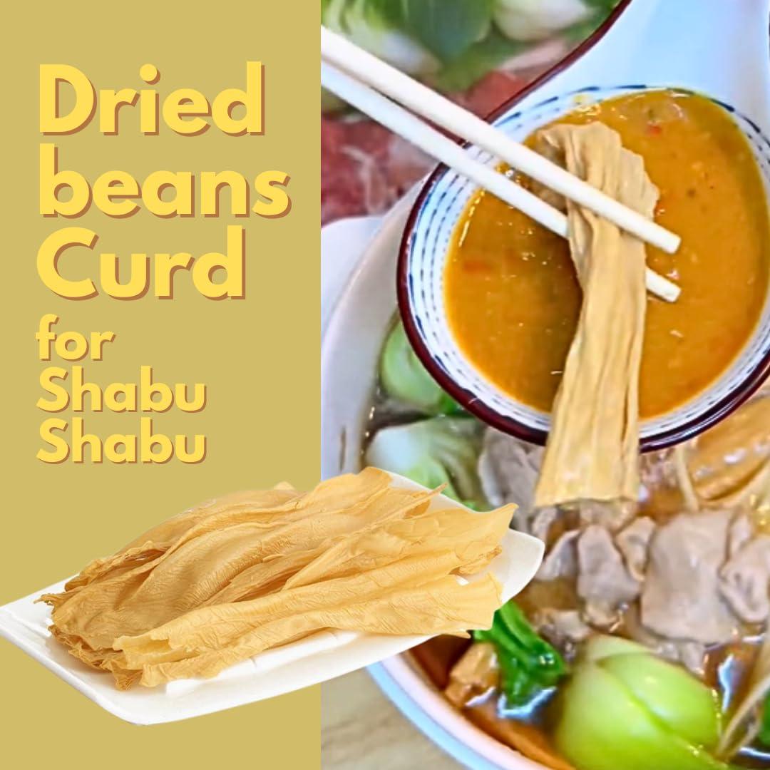 NineLife Basics Thai Dried Tofu Skin Sheets, 50g, Bean Curd Sheets for Shabu, Mala, Sukiyaki or Soybean wraps fried