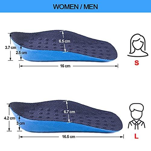 Ailaka Ailaka Height Increase Insoles (Can be Worn in Socks), Arch Support Half Inserts Shock Absorption Heel Lifts Cushion Pads for Men & Women (Small)