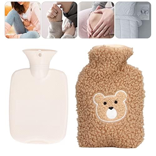 DCQRY Hot Water Bottle 1000ml Cute Plush Bear Hot Water Bottle Thickened PVC Hot Water Bag Anti Scald Hot Water Bag with Cover for Home Winter Pain Relief Hot Cold Pack(#3)