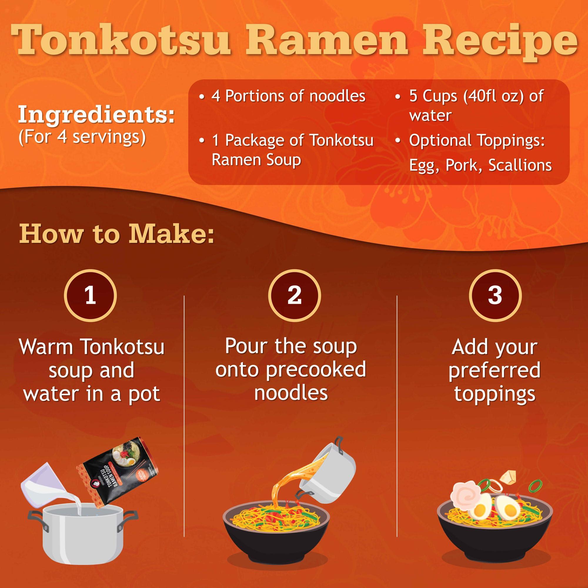 Otafuku Otafuku Tonkotsu Ramen Shoyu Broth Concentrate, Rich Pork-Based Soup Mix for Authentic Japanese Ramen Noodles, 7.5oz (6 Pack)