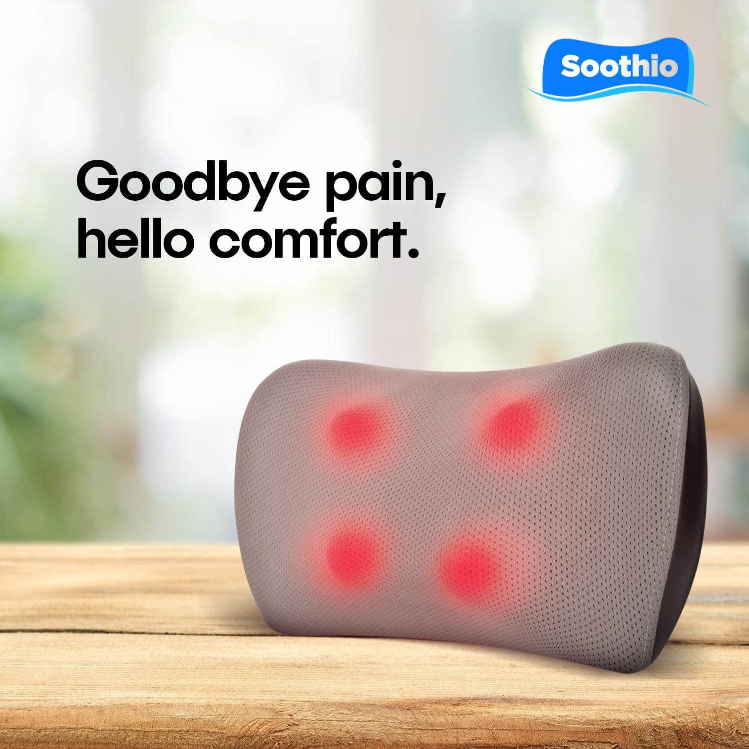 Soothio Back Massager for Pain Relief Deep Tissue, with Heat, New Shiatsu 4D Motion, Strong Motor for Tough Backs, Car Charger, Very Effective for Lower Back Pain Relief, Neck, Shoulder