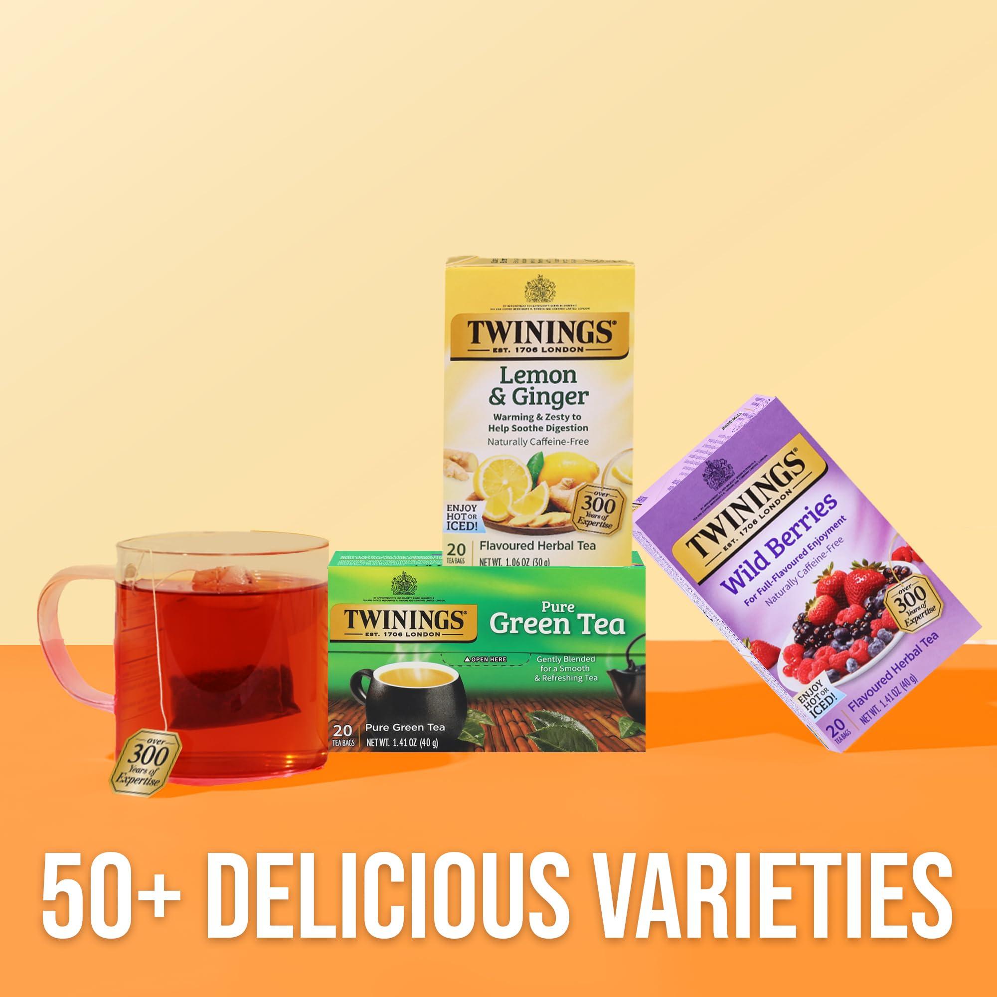 Twinings Twinings Wild Berries Tea - A Naturally Caffeine-Free Herbal Tea Bursting with Fresh & Uplifting Berry Tea Flavours, Individually Wrapped Tea Bags, 20 Count