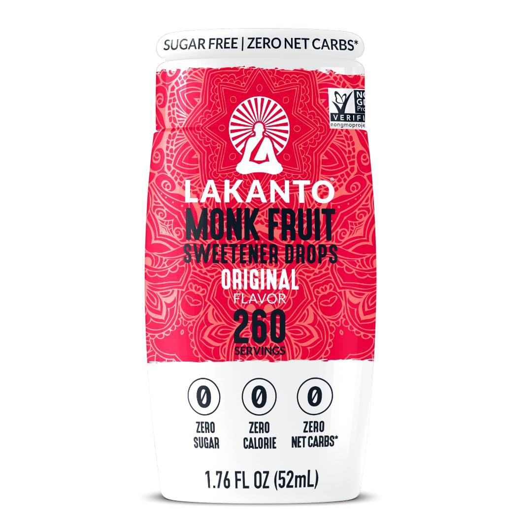 Lakanto Lakanto Monk Fruit Extract Drops Liquid Sweetener - Zero Calorie, Zero Sugar, Keto Drink Sweetener, Sugar Substitute, On the Go, Tea, Coffee, Smoothies - Original 1.76 Fl Oz (Pack of 6)