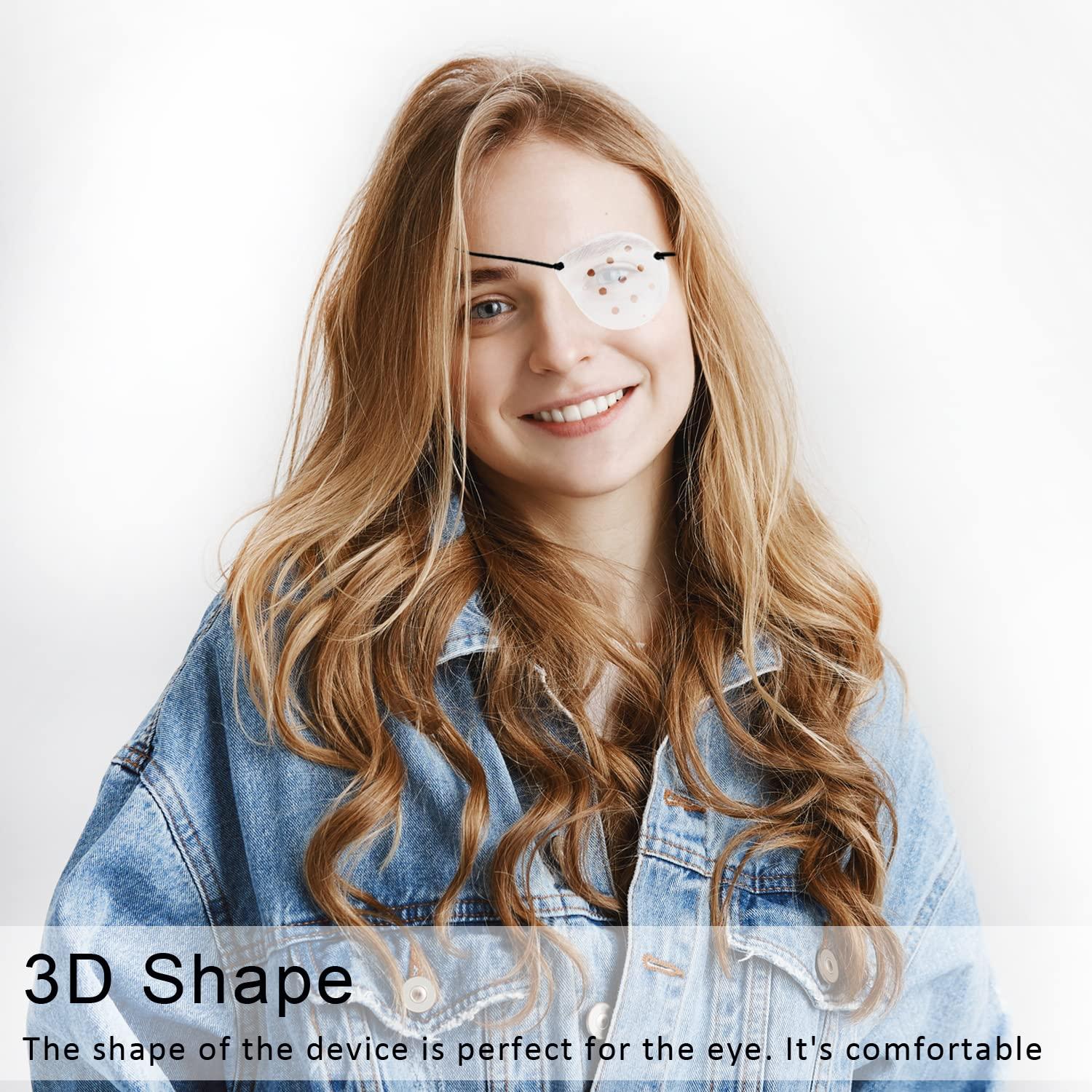 Vandorla Vandorla Eye Shield, 4 Pcs Plastic Eye Shield Eye Patch for Eye Surgery Covering Breathable After Surgery Eye Protection with 1 Roll Tape & 4 Elastic Rope, Clear