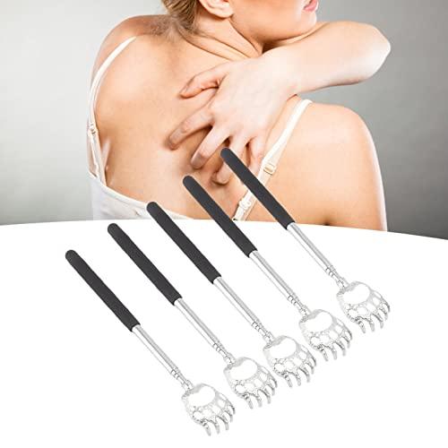 Serlium Back Scratchers 5Pcs Back Tickler Telescopic Back Scratchers Stainless Steel for Head Body Arm