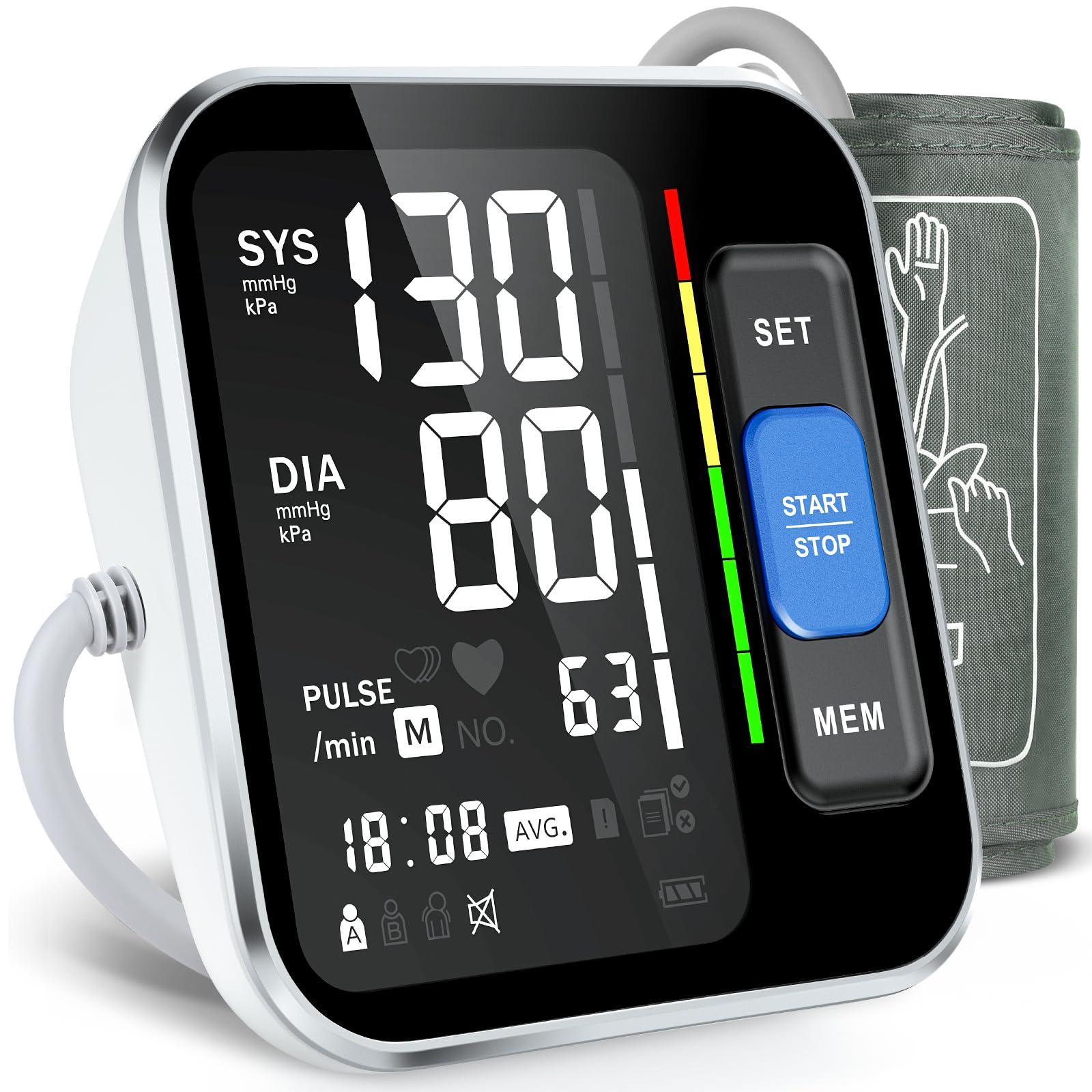 ATUDER Blood Pressure Monitors for Home Use Upper Arm, Accurate Cuff 8.7-15.7 Monitor with Large Backlight Display 2 Users 240 Sets Memory & HR Detection, Digital BP Machine with Carrying Case