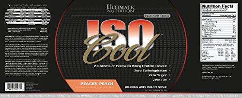 Ultimate Nutrition Ultimate Nutrition ISO Cool Pure Whey Protein Isolate Powder - Keto Friendly - 0 Carb 0 Fat 0 Sugar - 23 Grams of Protein Per Serving, 5 Pounds, Peach Parfait